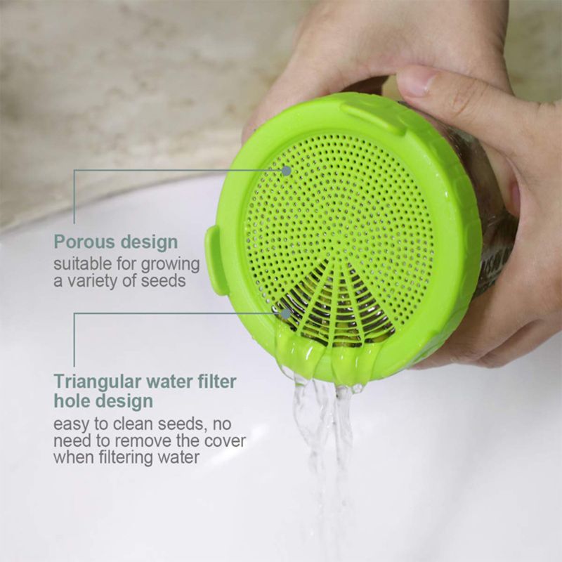 Plastic Sprouting Lid Mesh Cover for 86mm Wide Mouth Mason Sprout Jars Strainer
