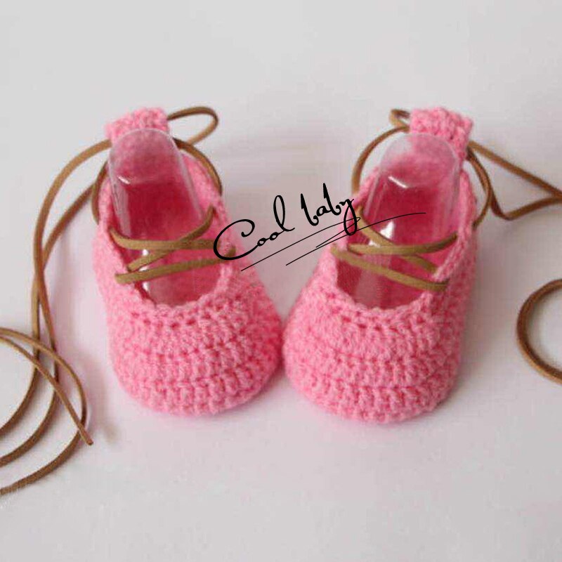 'Baby wool shoes woven by hand Newborn BabydiyHandmade baby wool shoes baby woven shoes: Pink / 9cm