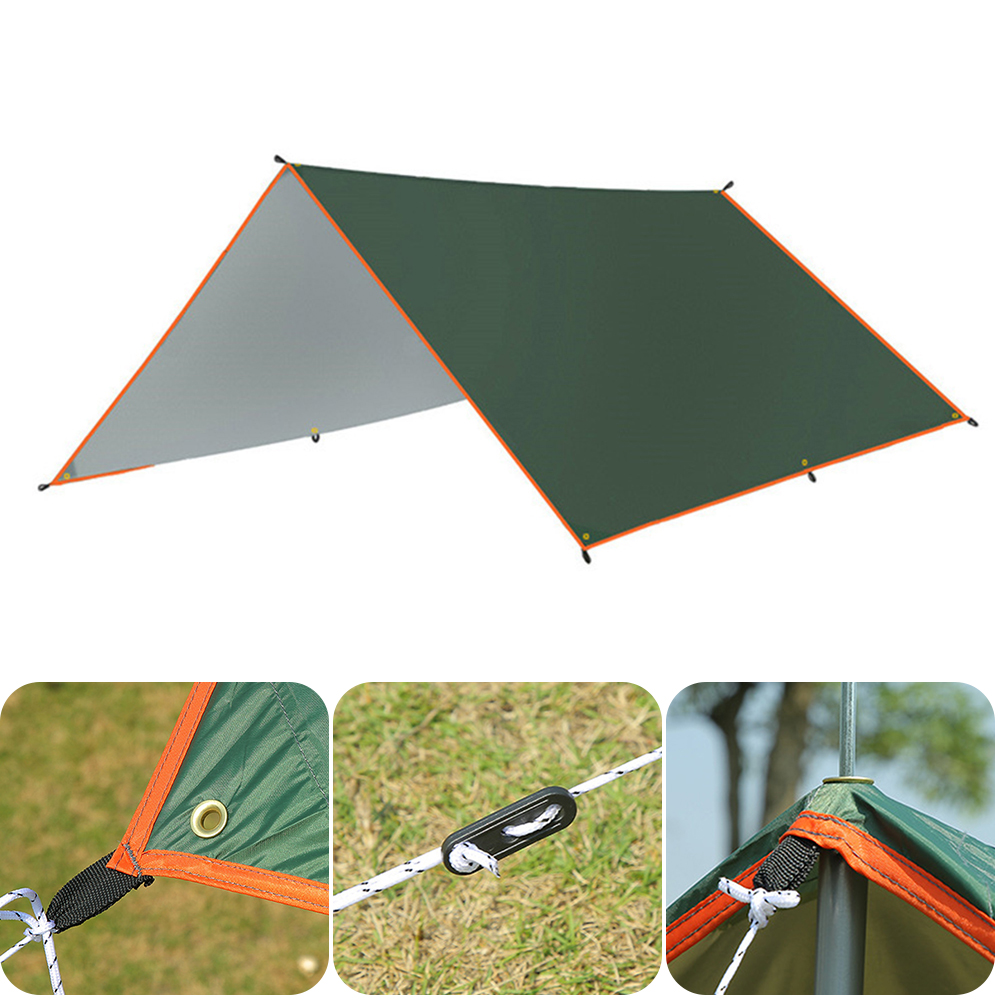 3 x 3m awning waterproof tarpaulin tent shade ultralight garden canopy parasol outdoor camping beach sun shelter hammock rain fly