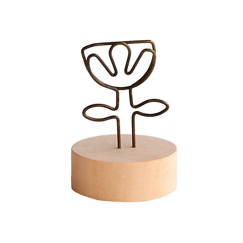 1 PCS Retro Wooden Message Holder Note Holder Iron Photo Holder Desktop Note Holder Simple And Fresh Ornaments Christmas