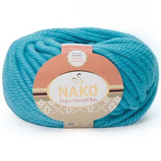 Wool Knitted Yarn - 16 Color Options - 30 Meters(100gr) - Knitting Yarn Ball - Nako Pure Wool Plus - Cardigans - Sweaters - Shawls - Beanie - Scarf - Berets - Poncho - Autumn - Winter - DIY: 6404