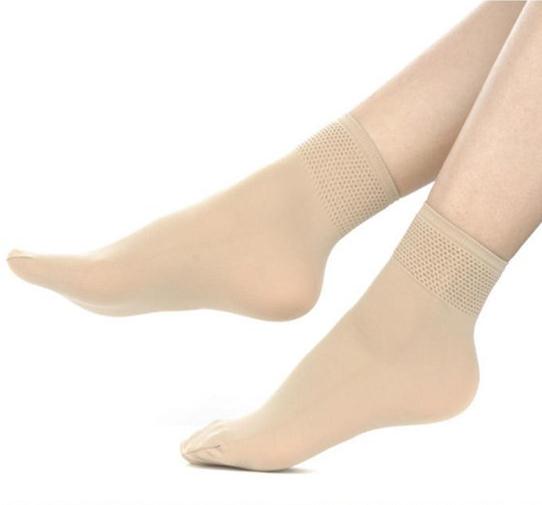 5 par/parti kvinder & #39 ;s fløjlsspundet silkegarn fortykkelse slidbestandigt fugttransporterende skridsikre korte sokker 80d tykke strømper: Hud 2