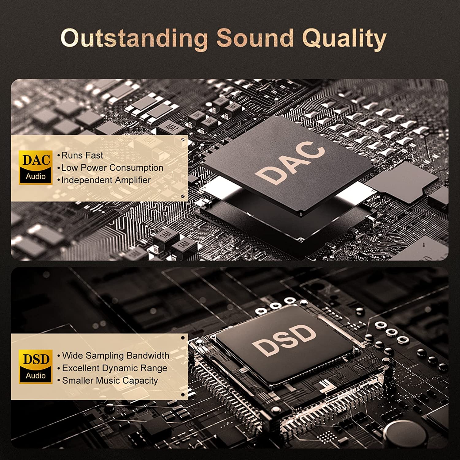 Odtwarzacz MP3 HiFi o pojemności 64 GB, przetwornik cyfrowy o wysokiej rozdzielczości z cyfrową taśmą audio DSD o wysokiej rozdzielczości, obsługuje rozszerzenie do 256 GB