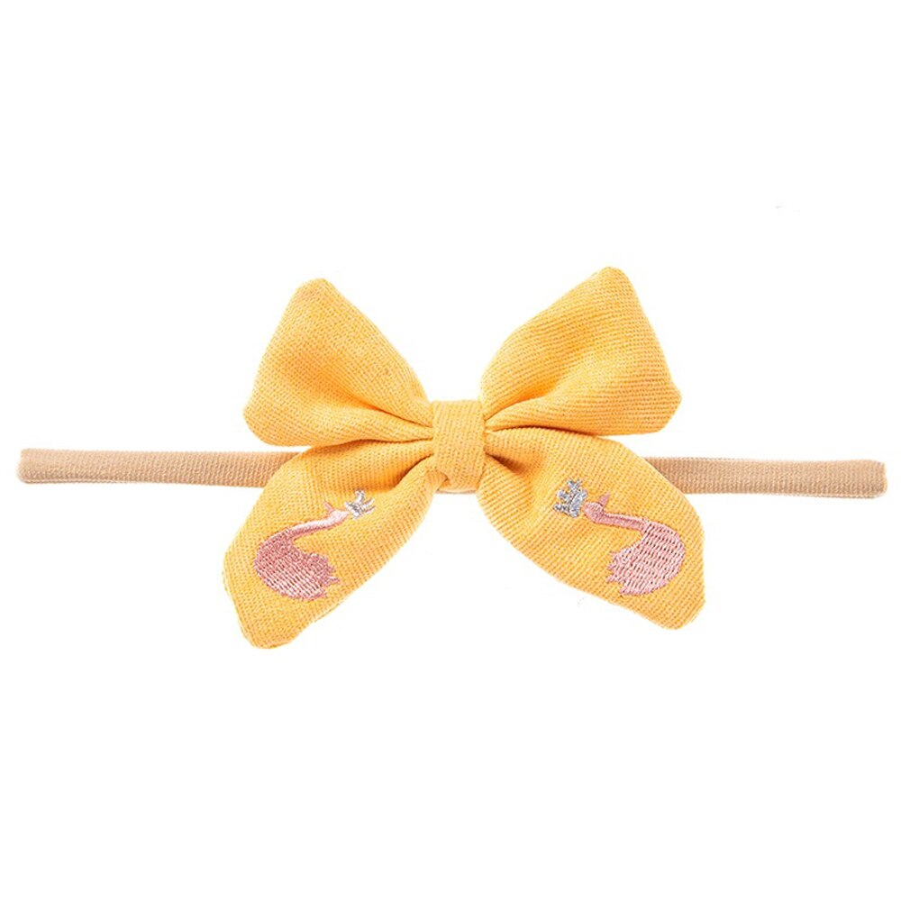 Swan Borduren Baby Haar Bogen Hoofdband Voor Meisjes Zachte Elastische Haarbanden Voor Kinderen Baby Haar Accessoires: 6