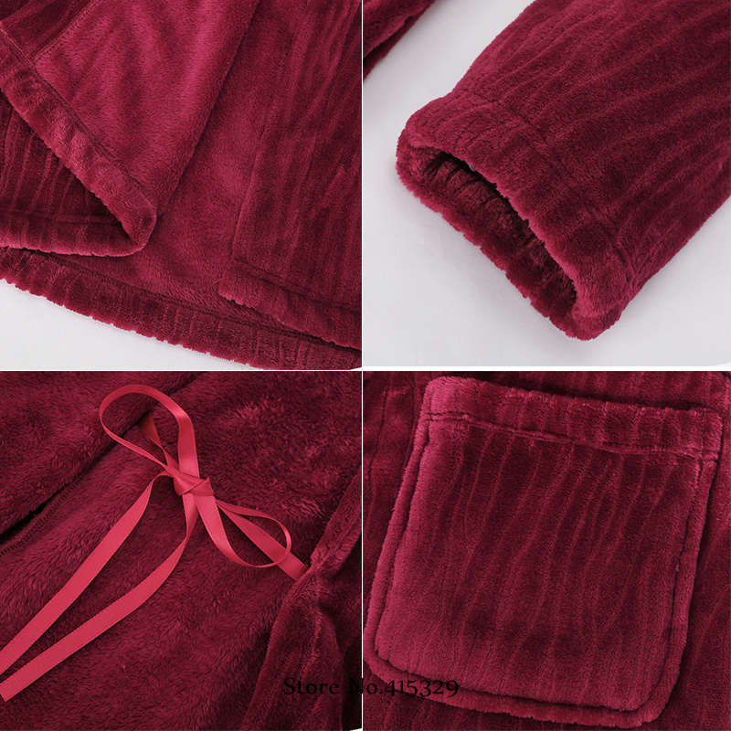 Bata tipo kimono de talla grande 3Xl 4Xl, ropa de casa de invierno para hombre, albornoz de lana Coral, batas de ducha, ropa de dormir gruesa y holgada