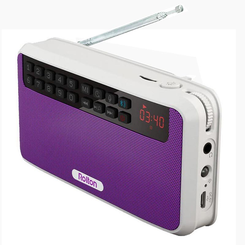 Głośnik stereofoniczny bluetooth rolton  e500 z radiem fm, przenośnym głośnikiem  mp3 funkcją nagrywania dźwięku, tryb głośnomówiący robić telefonu i latarki