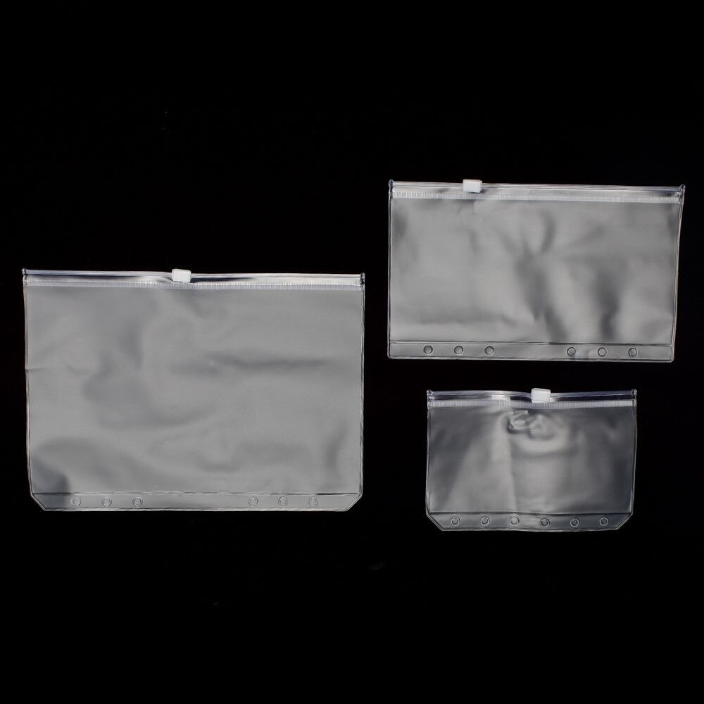 A5/A6/A7 Size Plastic Zip Lock Envelope Zipper Wallet Insert Refill Organiser for Notebook School office