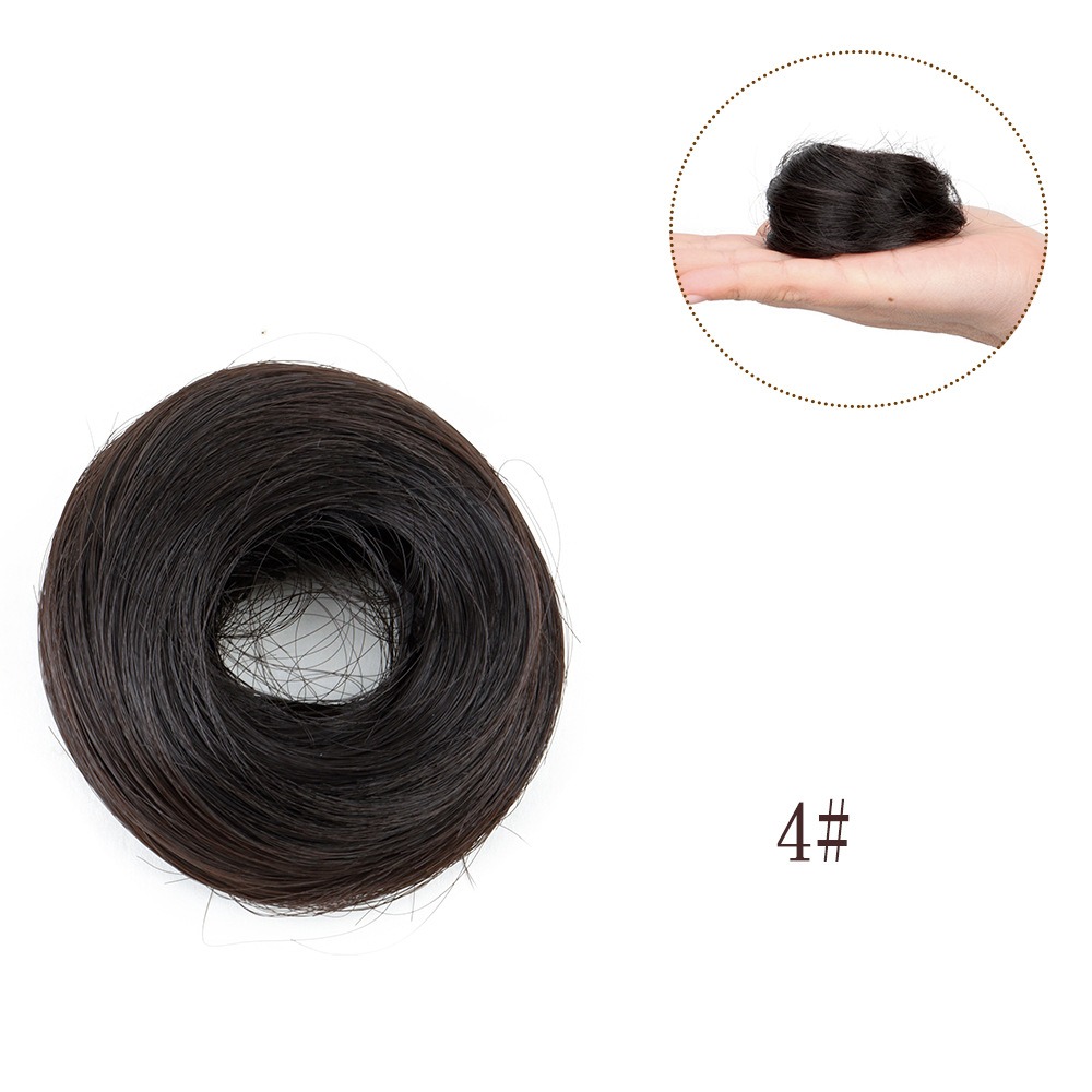 Moño sintético, pieza de pelo, extensión de moño recto, Mini banda de goma, moño para el pelo, peluca de Donut, accesorio, moño Updo: #4