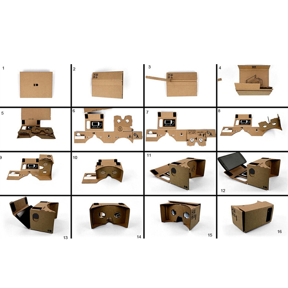 Para teléfono móvil cine película DIY Ultra claro Google 3D visualización cartón dispositivo usable Home VR gafas Set