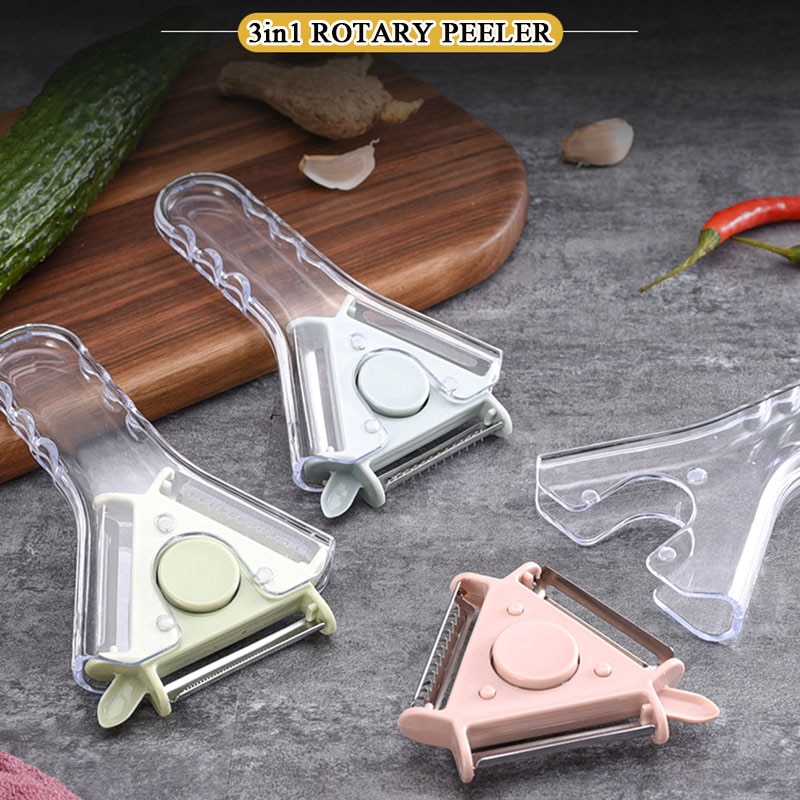 3 in 1 Magic Trio Peeler Set Slicer Stainless Steel Peeler Shredder Julienne Cutter Multi Peel Blade Zesters Grater Kitchen Tool
