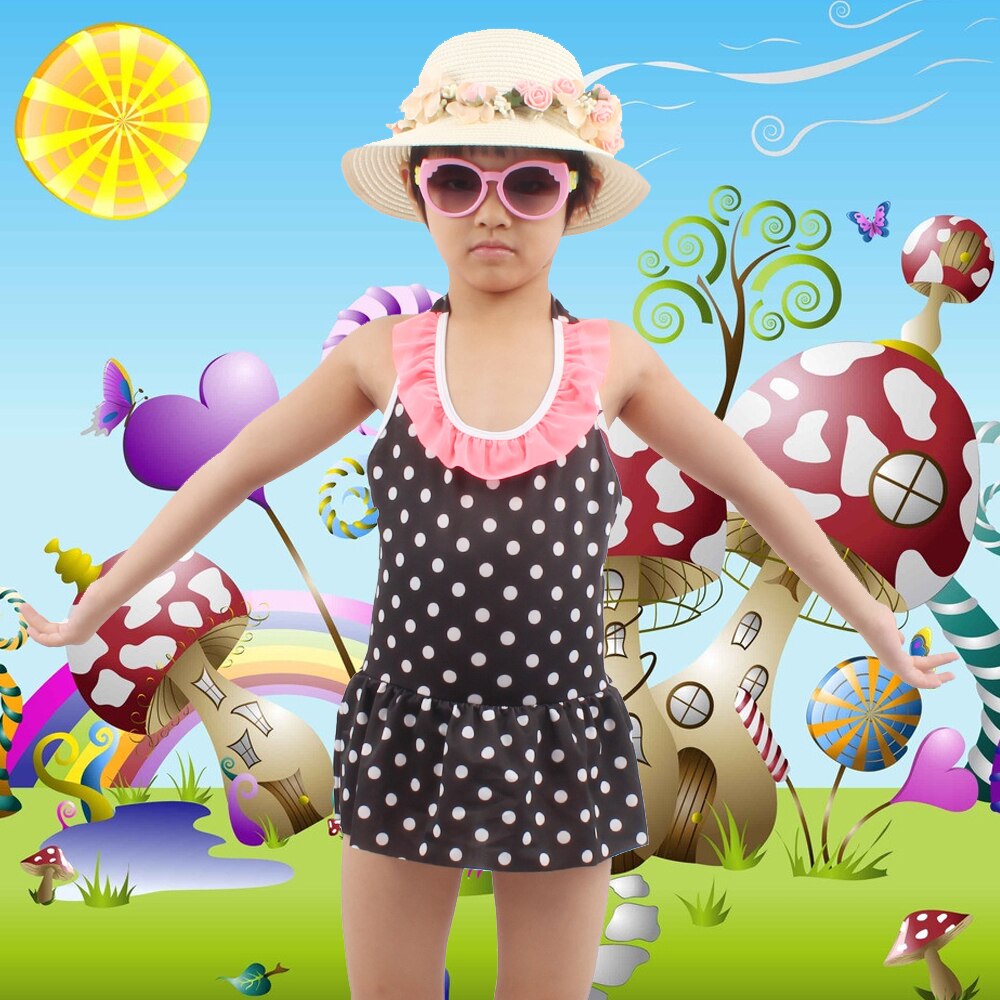 6-10T Kids Badmode Dot Print mini Flounce Leuk Meisje Beachwear Kinderen Zwemmen Bath Suits Peuter Teenage Swimsuit