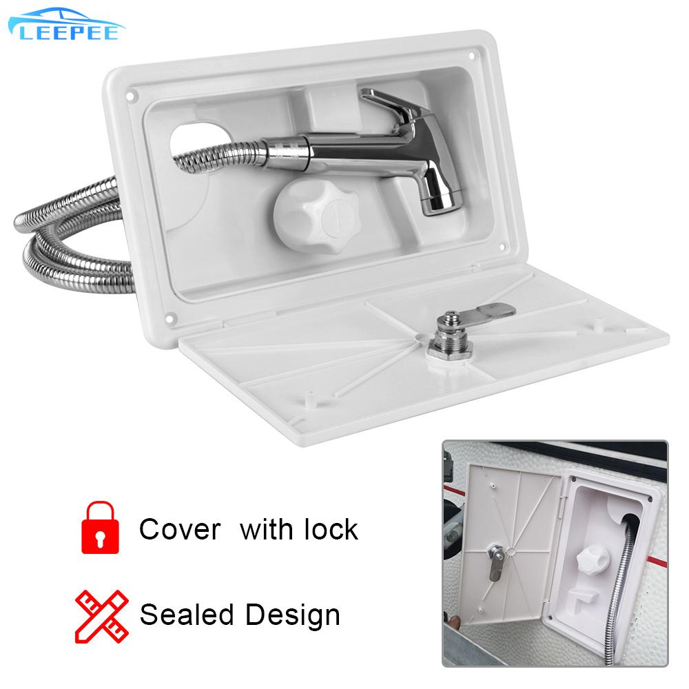 RV Shower Box Kit with Lock RV External Exterior Shower Camper Accessories for Boat Marine Camper Motorhome Caravan