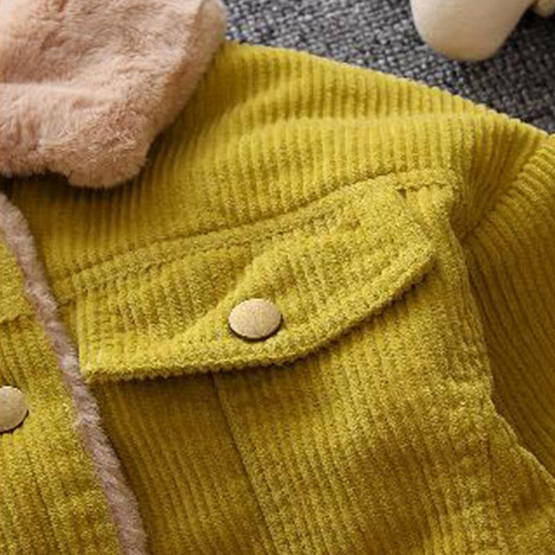 Kinderen Jongens Meisjes Warme Jas Lange Mouw Effen Kleur Herfst Baby Jas Dikker Bovenkleding Casual Aby Meisje Kleding Wint