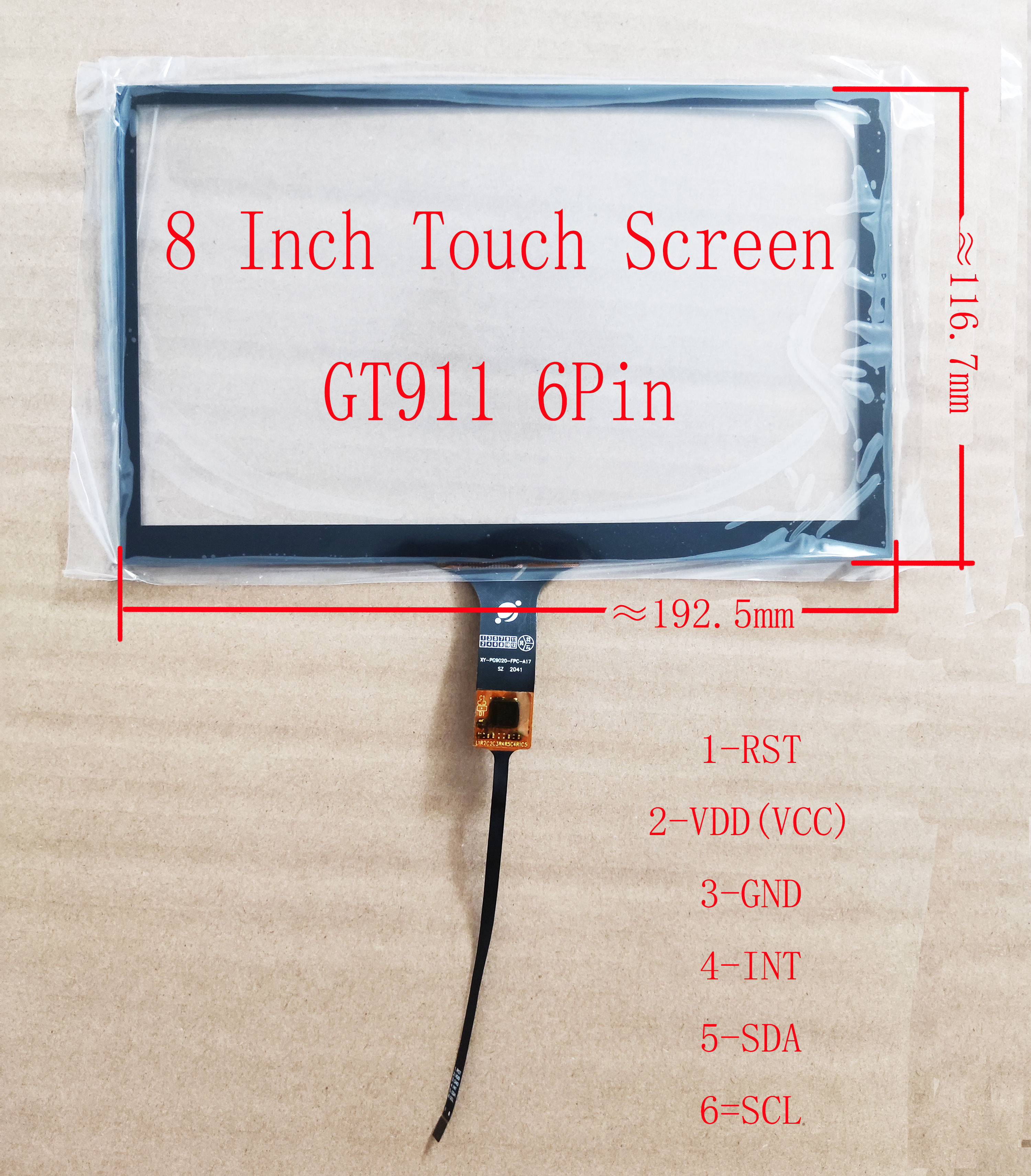 4.3/5/6.2/6.5/6.9/7/8/9/10.1 Inch Capacitive Touch Screen Sensor Digitizer Panel, GT911 928 9271 615 Universal: GRAY