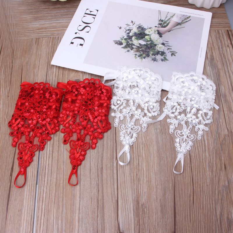 Luvas para meninas princesa luvas meninas vestido de casamento luva traje acessório laço diamante desempenho fotografia presente aniversário