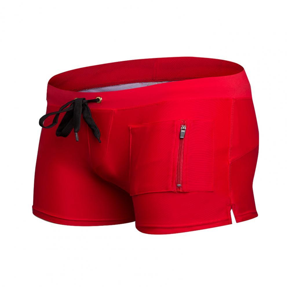 Swimming Trunks Smooth Surf Shorts Bottoms Comfortable Simple Leisure Male Fitness Shorts:  Red M