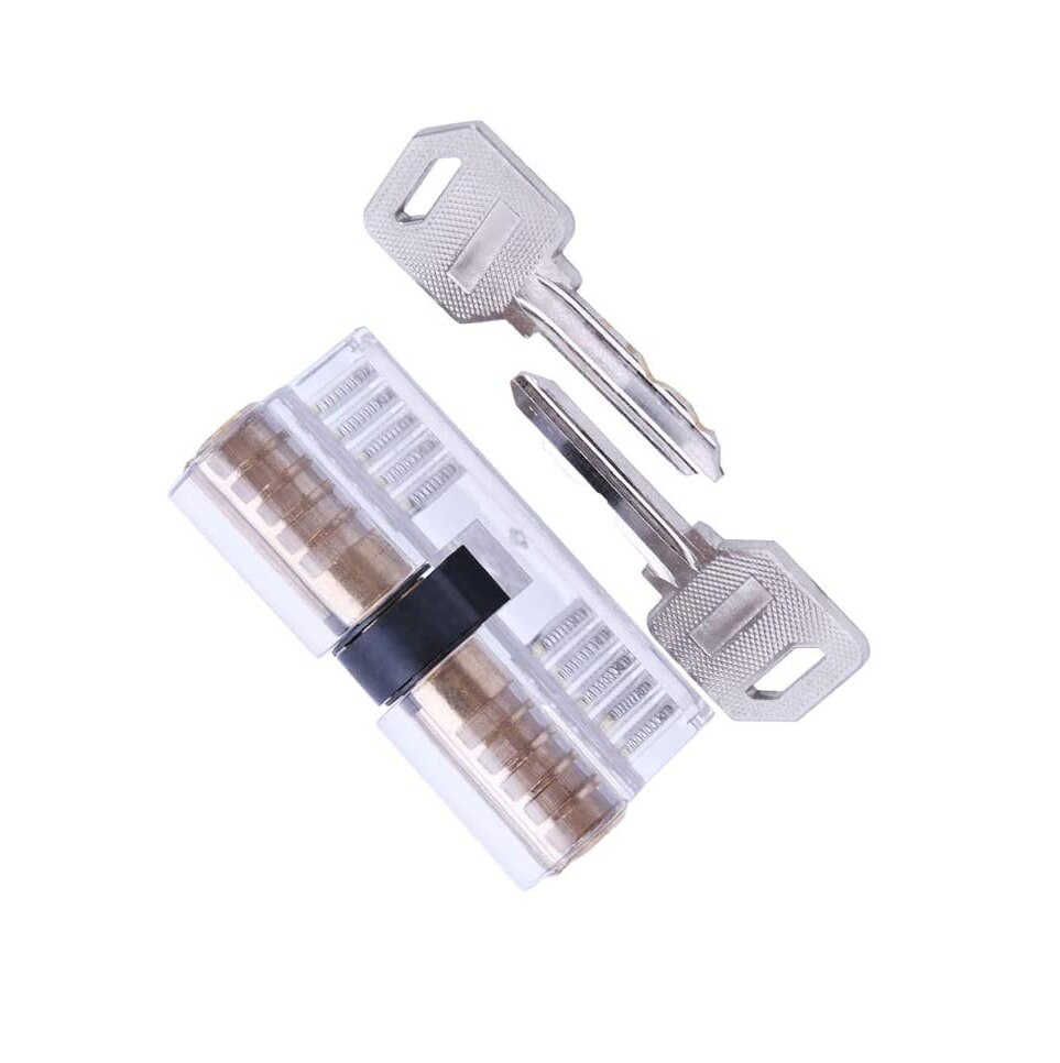 Lock Pick Set Padlock Tools Set Training Tools Transparent Cutaway Practice for Beginner&Locksmiths: White