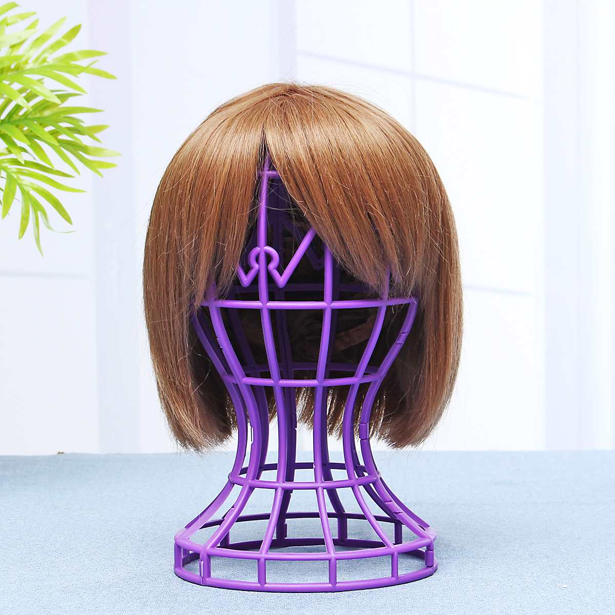 Plastic Stands Hat Cap Holder Storage Rack Support Dryer Tool Foldable Multi-Purpose Training Head Hair Head Stand Black/Purple