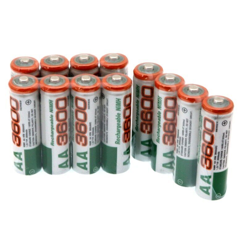 100% AA 3600 Rechargeable Battery AA Ni-MH 1.2V 3600mAh Ni-MH 2A Pre-charged Bateria Rechargeable Batteries for Camera