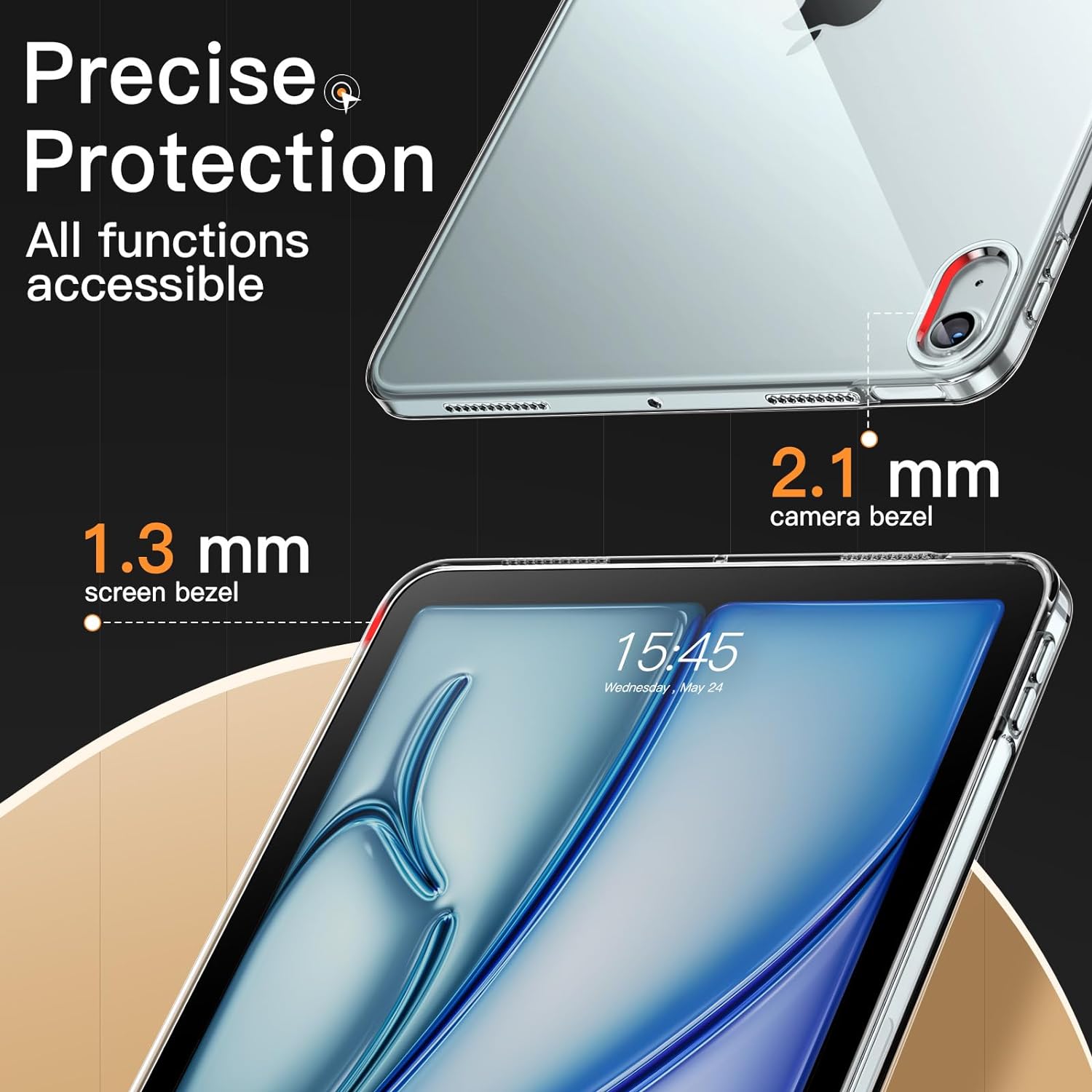 Custodia trasparente per iPad Air 11 pollici 2024 Air 13 2024 Custodia morbida in silicone Tpu Airbag Cover antiurto Funda per Pro 11 "13'' 2