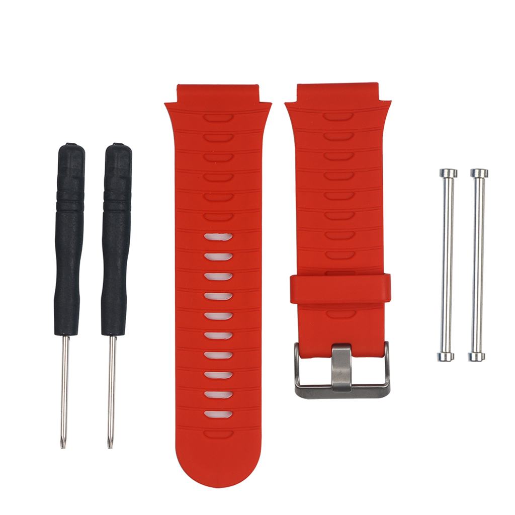 Colorful Silicone Wrist Strap Band for Garmin Forerunner 920XT Strap with Original Srews+Utility Knife Smart Watch Wristband: Red