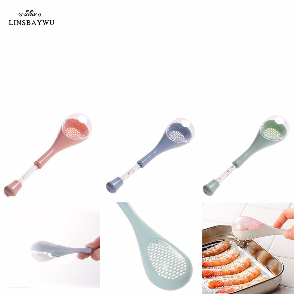 1pc Long Handle Seasoning Scoop Plastic Spice Spoon Filter Pepper Salt Spoons Kitchen Cooking Tools Multi-Purpose Spoon