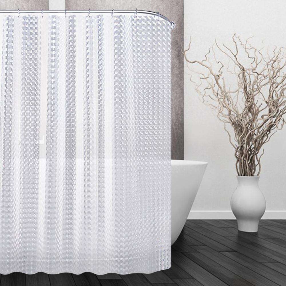 3D Waterdicht Peva Douchegordijnen Badkamer Gordijnen Met Haken Transparant Wit Clear Badkamer Gordijn Luxe Bad Gordijnen