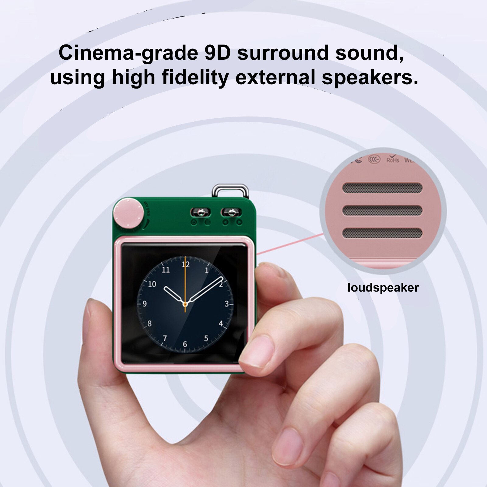 mahdi/M188 BT MP3 Portable Music Video Player Mini 1.54-inch Screen with Speaker FM Radio Recording Stereo MP4 3.5mm Audio