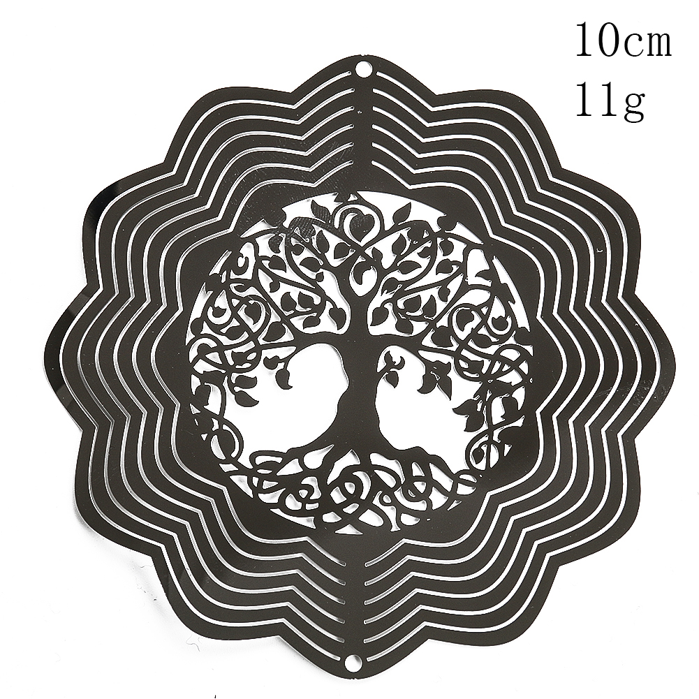 Atrapasueños giratorio de viento de árbol de la vida, colgante giratorio 3D, efecto de luz fluida, de reflejo de espejo, decoración colgante para exteriores de jardín