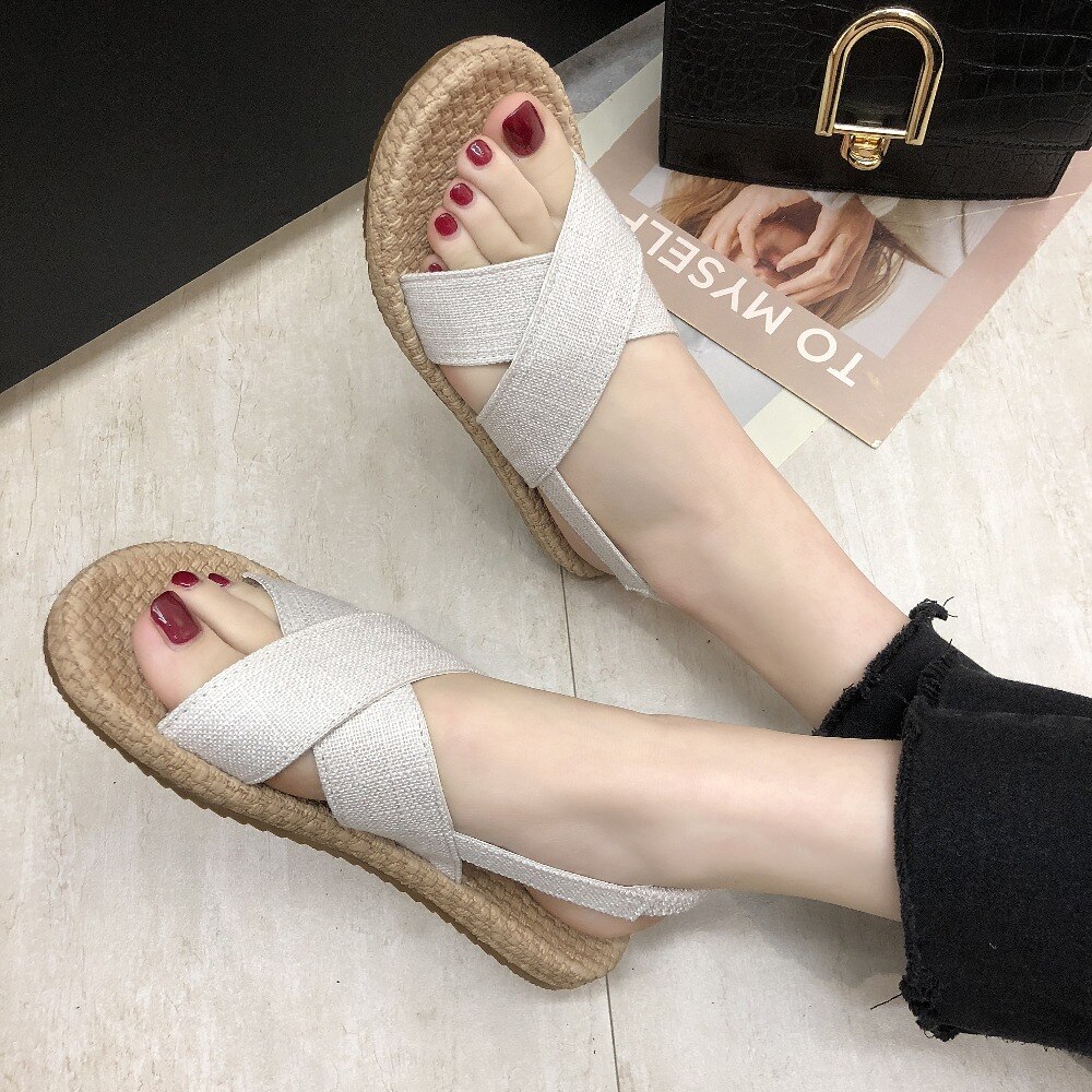 plus size 35-40 flats sandals women sandals slippers women female Gladiator walking flats Casual sandals shoes women Mujer #967