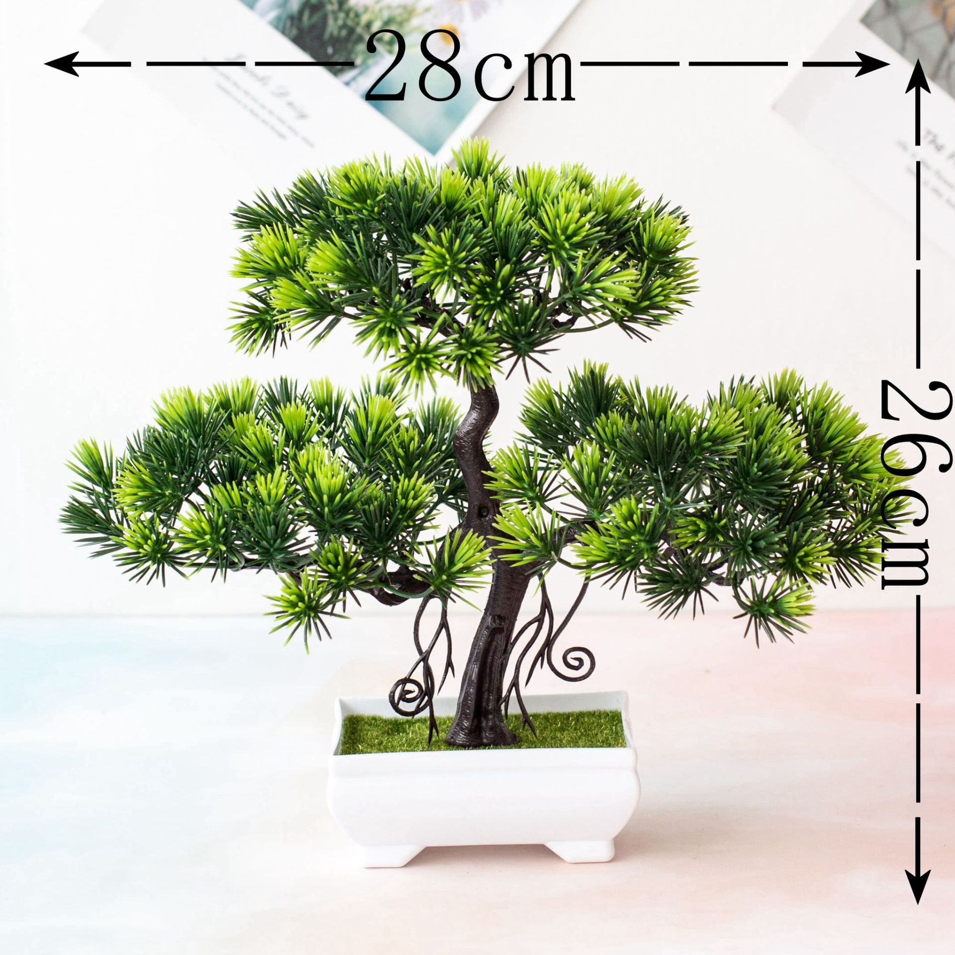 39Styles Small Medium Large Green Artificial Plants Bonsai Plastic Grass Ball Pine Tree Potted Bonsai Christmas Home Party Decor