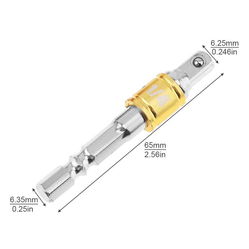 Socket Extension Conversion Adapter Hex Shank with 3/8" 1/2" 1/4" Square Head for Extension Drill Bits Power Tool