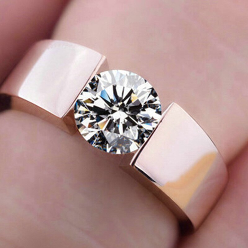 Fdlk enkla strassringar silverfärg roséguld färg blandad färg fyllda cz vigselringar för kvinna