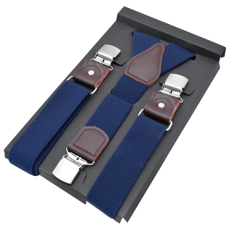 Men&#39;s Suspenders Leather Suspender Men Casual Suspensorios Trousers Strap 3.5*120cm For Dad Tirantes
