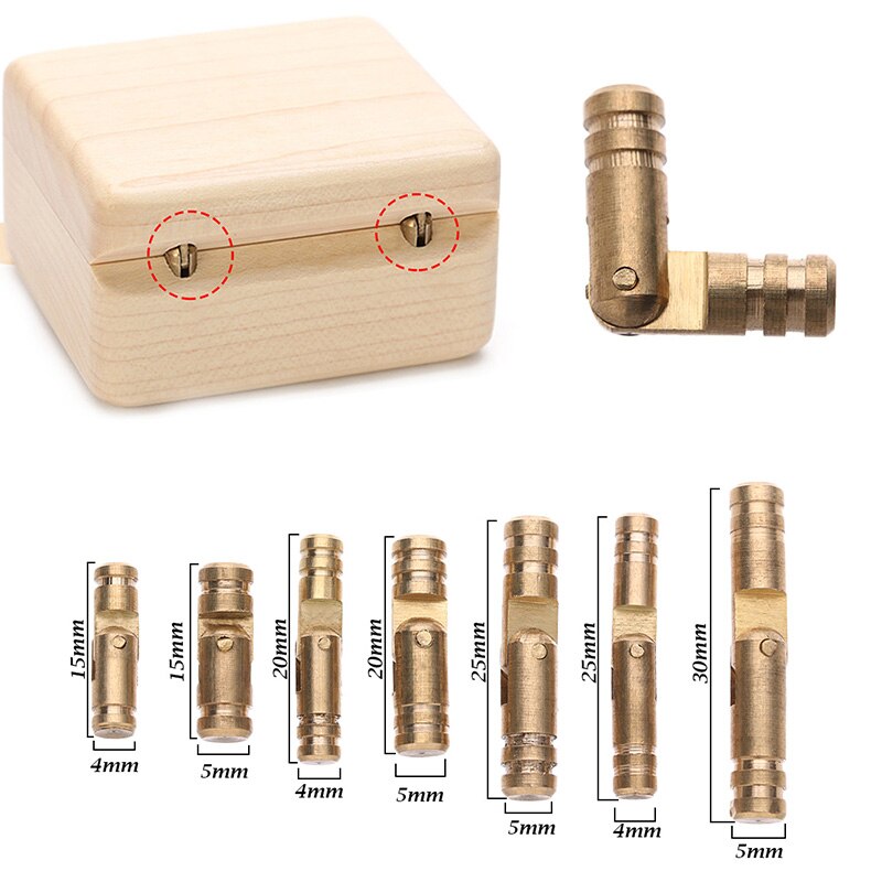 Charnière cylindrique cachée en laiton, plusieurs tailles, accessoires de quincaillerie de meuble, bricolage artisanal en bois, 10 pièces