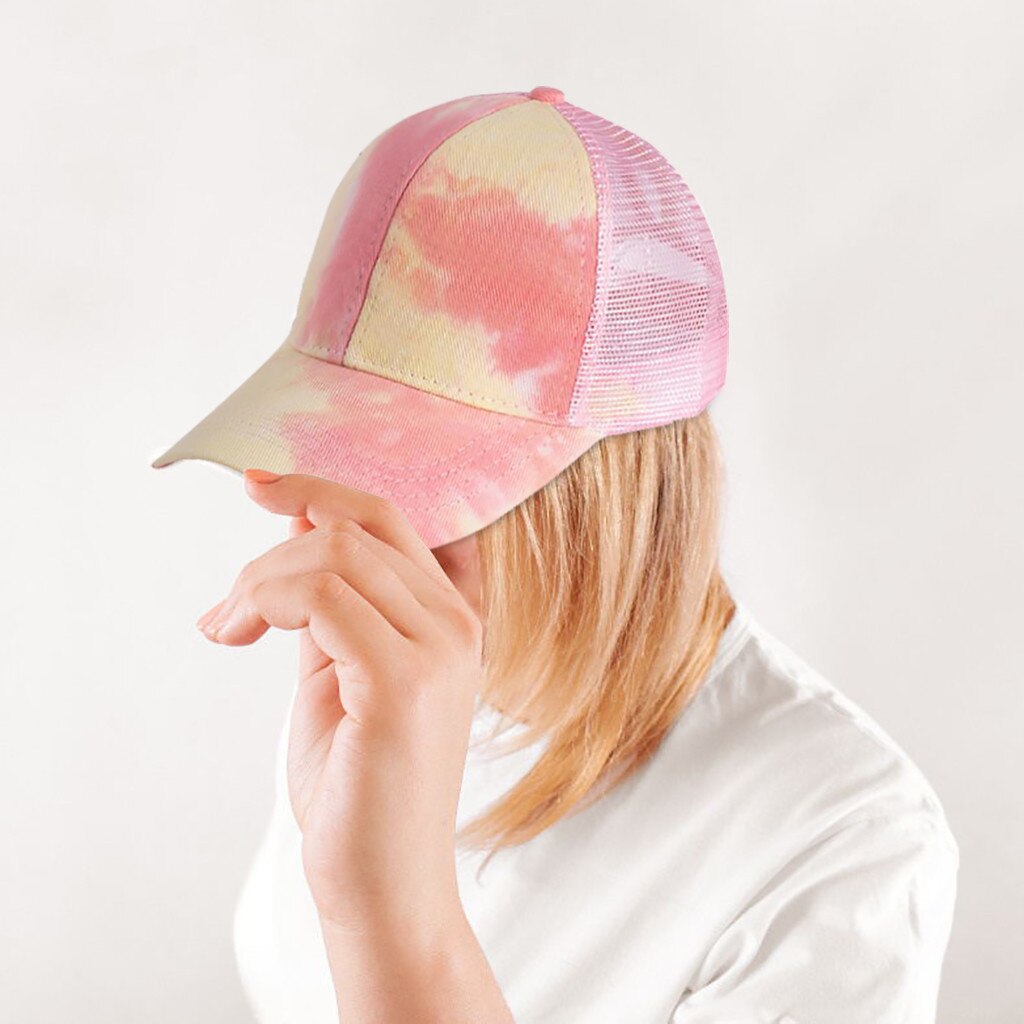 Tie-dye Baseball Cap Unisex Hat Outdoor Sports Shade Baseball Cap Woman Beanie Size Adjustable Ponytail Caps #3