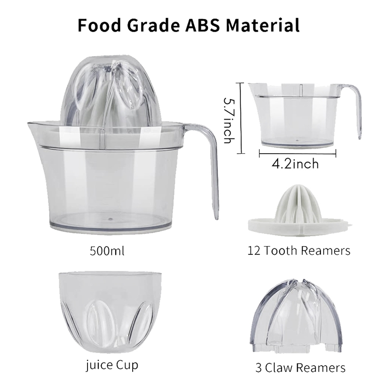 Lemon Citrus Juicer,Manual Hand Orange Squeezer With Built-In Measuring Cup And Reamers And Grinders,Egg Separator,White