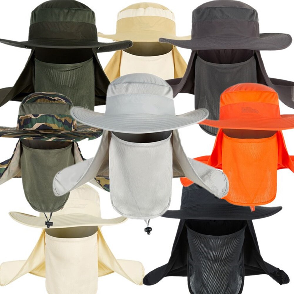 Outdoor Travel Fishing Fisherman Neck Face UV Sun Protection Flap Cap Hat Fisherman Hat Adjustable and Removable Fishing Caps