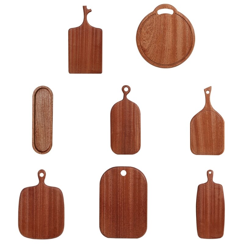 Multi-Functional Solid Wood Cutting Board with Handle Fruit Pizza Bread Plate Serving Platter F62A