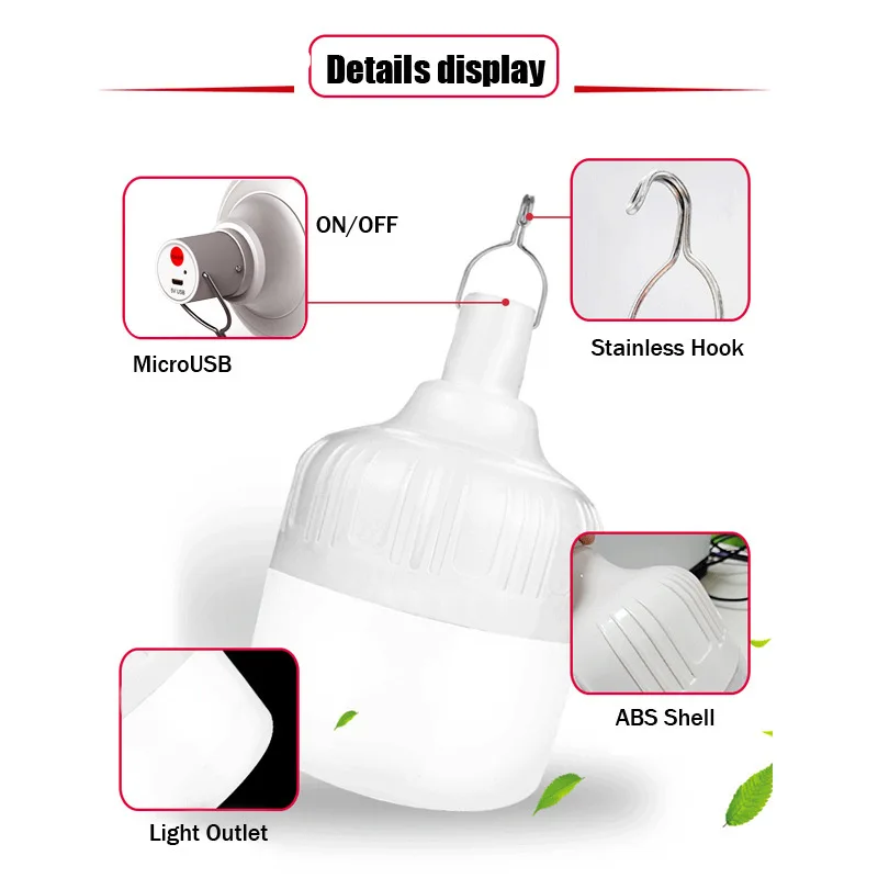 Wasserdichte Glühbirne LED energie sparende drahtlose Außen beleuchtung Camping Licht Super helle Nacht Markt Stand Stehlampe