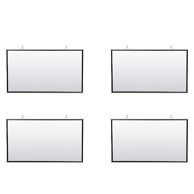 Fullständig -24x bärbar projektorduk för hemmabio utomhus hd vit hopfällbar skrynkelfri  (100 tum)
