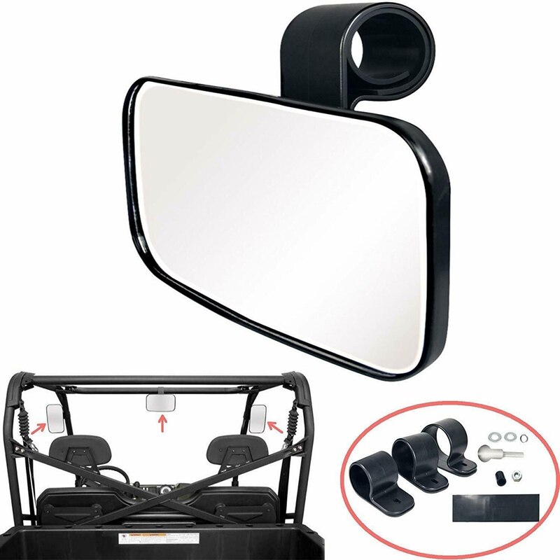 GOOFIT Achteruitkijkspiegel Zijspiegel Vervanging voor 1.75 2 Roll Cage Bar UTV RZR XP1000 XP1K Turbo Black