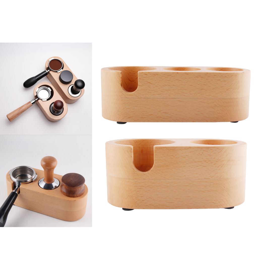 Coffee Temper Stand, Sturdy Wooden Tamping Stand for Coffee Machine Coffee Tamper BaseAnti-slip Hand Coffee Tampers Accessories