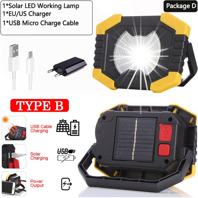 100W Super Bright Work Lamp Built-in Battery Work Light Waterproof Hand Light Spotlight USB Rechargeable Searchlight Flashlight: Package D