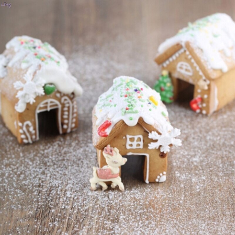 3Pcs Kerst Peperkoek Huis Biscuit Cutter Set Rvs Cookie Mould Y98B