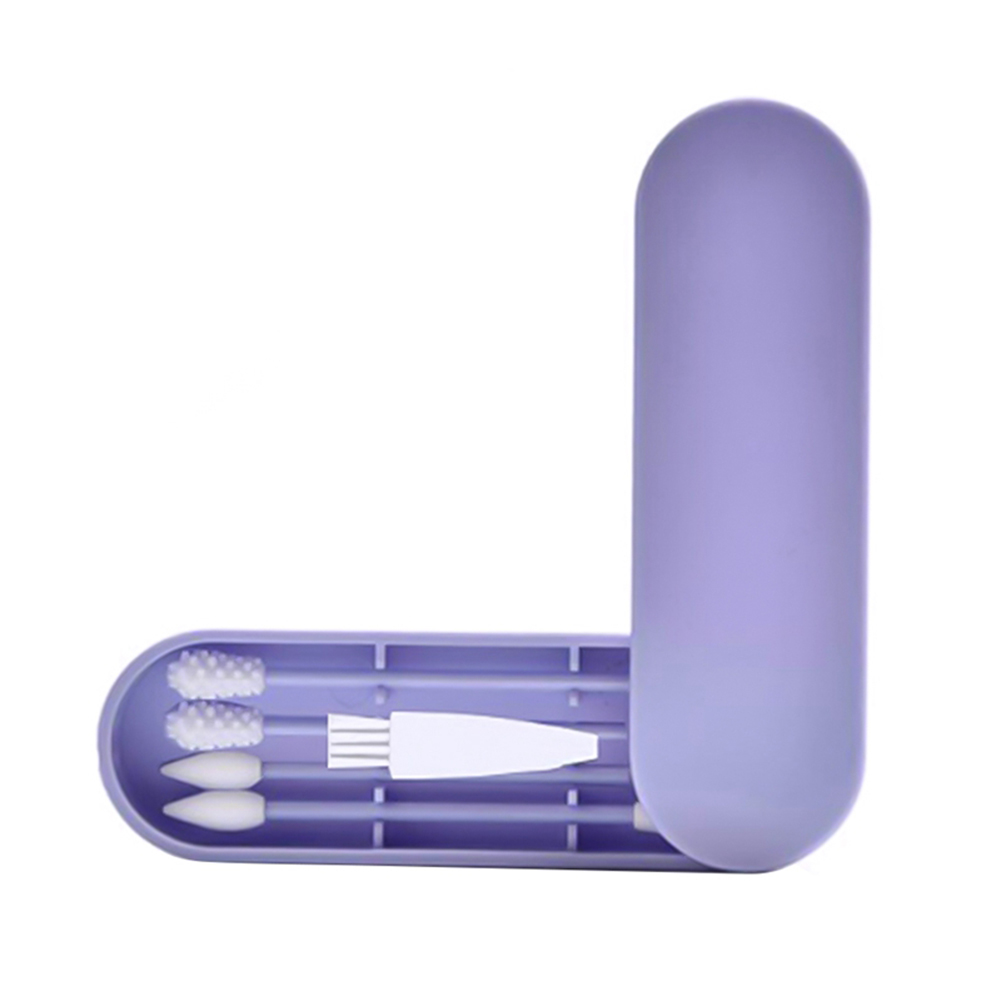 5 in 1 Silicone Cotton Swab Ear Eye Cleaning Washable Makeup Swabs Soft Flexible Reusable Makeup Tools Set: blue