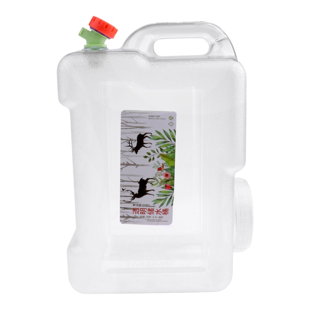 12L Draagbare Outdoor Camping Auto Water Carrier Emmer Bus Opslag Container Met Handvat & Water Tap Voor Partijen Picknick Barbecues: Clear White