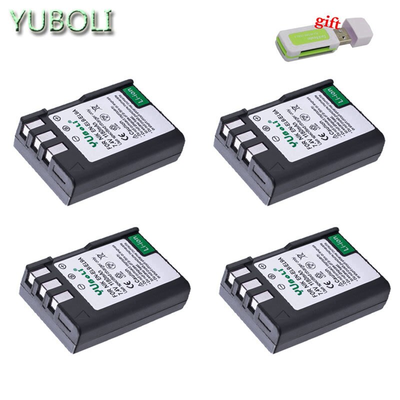 Bateria en -el9a en -el9 en el9 el9a enel 9a enel 9 batteri til nikon  d40 d40x d60 d3000 d5000 l15 kamera: 4 batterier