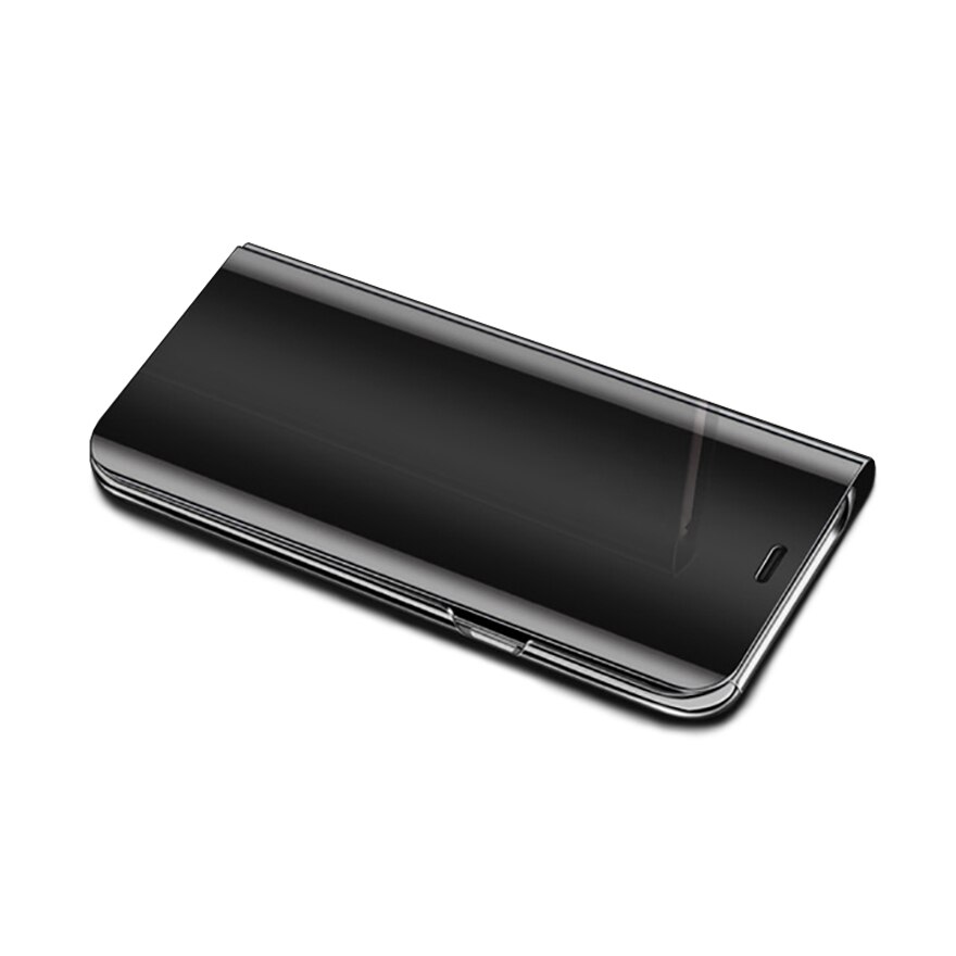 Smartphone Case For Samsung Galaxy A50 A 50 Case Cover Leather Smart Mirror View Case Phone Cases For Samsung A50 Flip Book case: Black