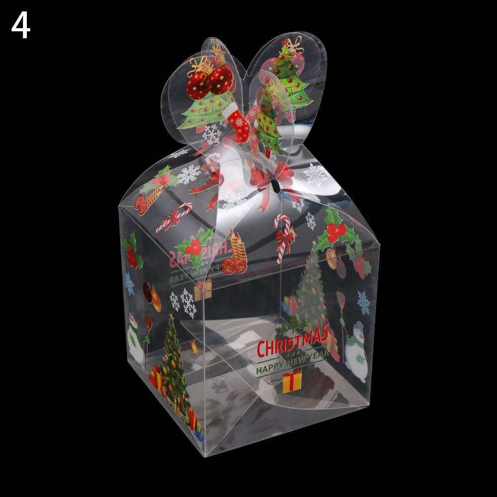 1 Pza PVC caja de dulces transparente muñeco de nieve alce Reno manzana cajas Navidad decoración embalaje suministros para fiestas
